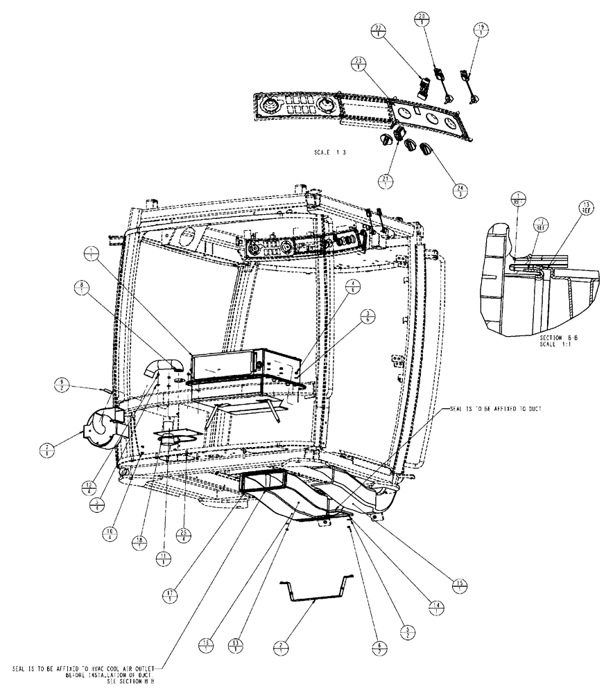 Схема запчастей Case IH SPX4410 - (01-022) - HVAC, CCM GROUP Cab Interior