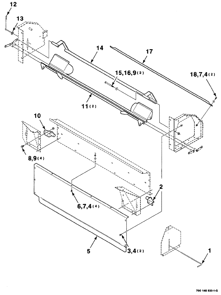 Схема запчастей Case IH RS561A - (7-038) - MESH WRAP ROLLER SUPPORT ASSEMBLY (12) - MAIN FRAME