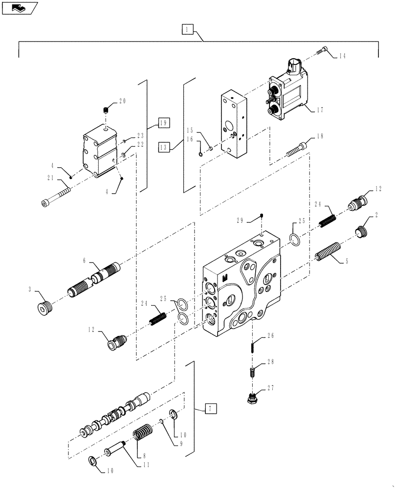 Схема запчастей Case IH MAGNUM 190 - (35.204.01) - REMOTE HYDRAULIC CONTROL VALVE - ASN ZCRH01492 (35) - HYDRAULIC SYSTEMS