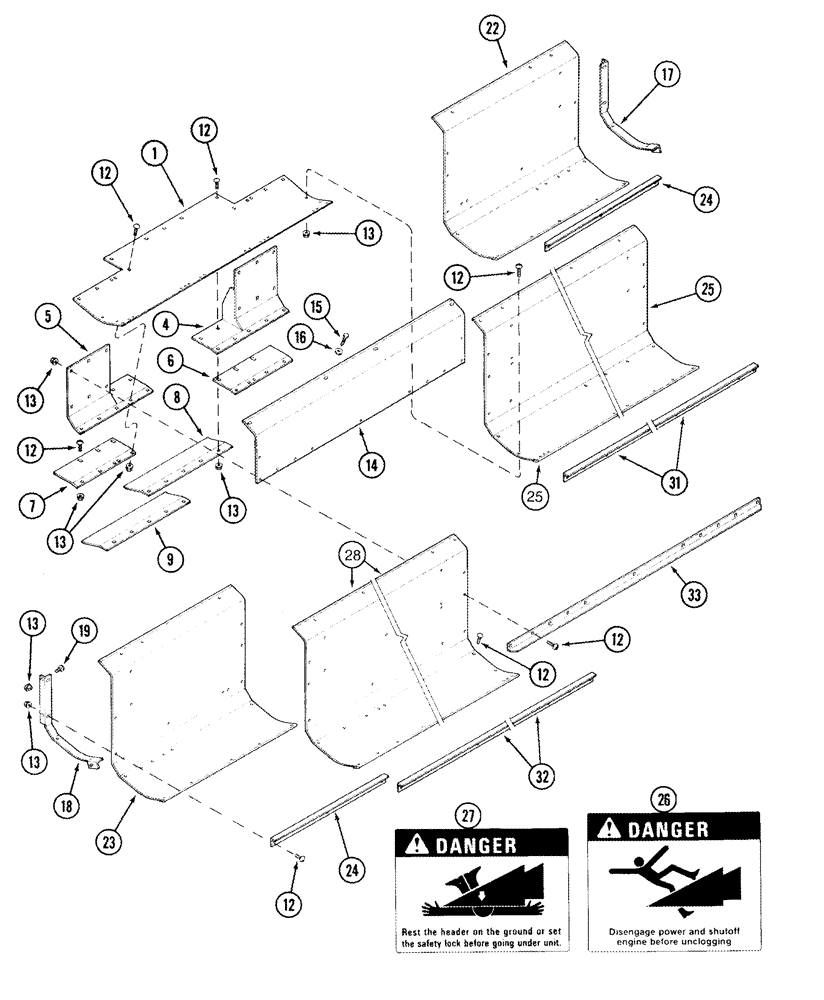 Схема запчастей Case IH 1084 - (09-24) - AUGER - TROUGHS AND ENDS (1084), - JJC0335001 (09) - CHASSIS