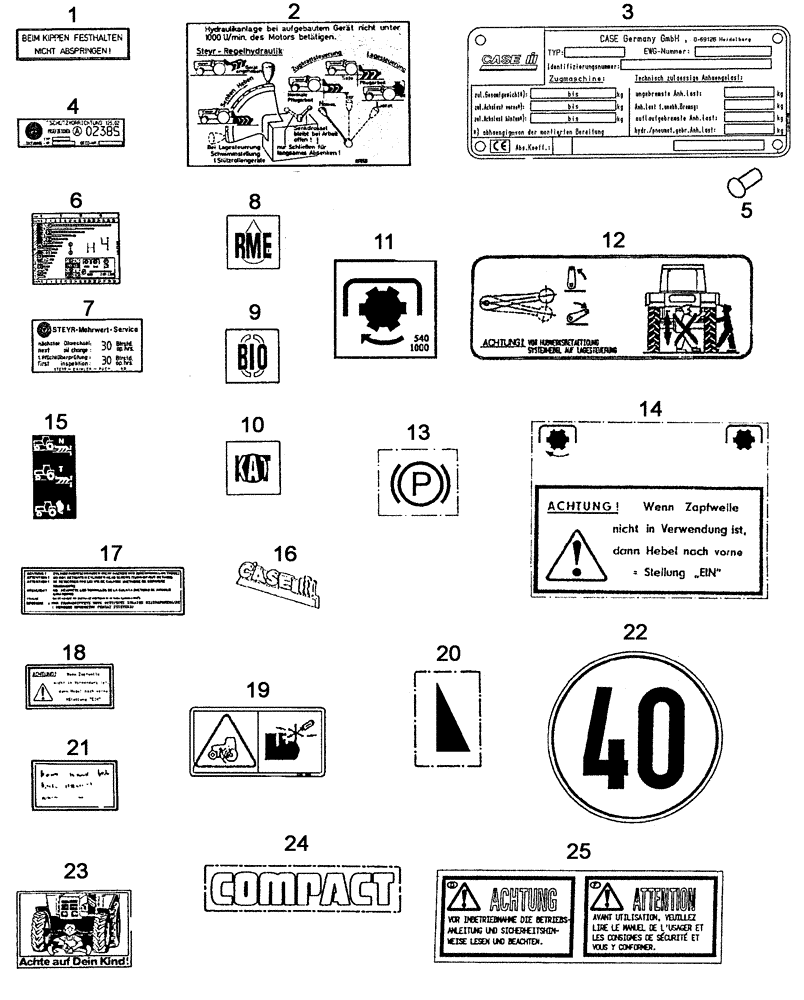 Схема запчастей Case IH C55 - (09A-07[01]) - PLATES, DECALS (09) - CHASSIS