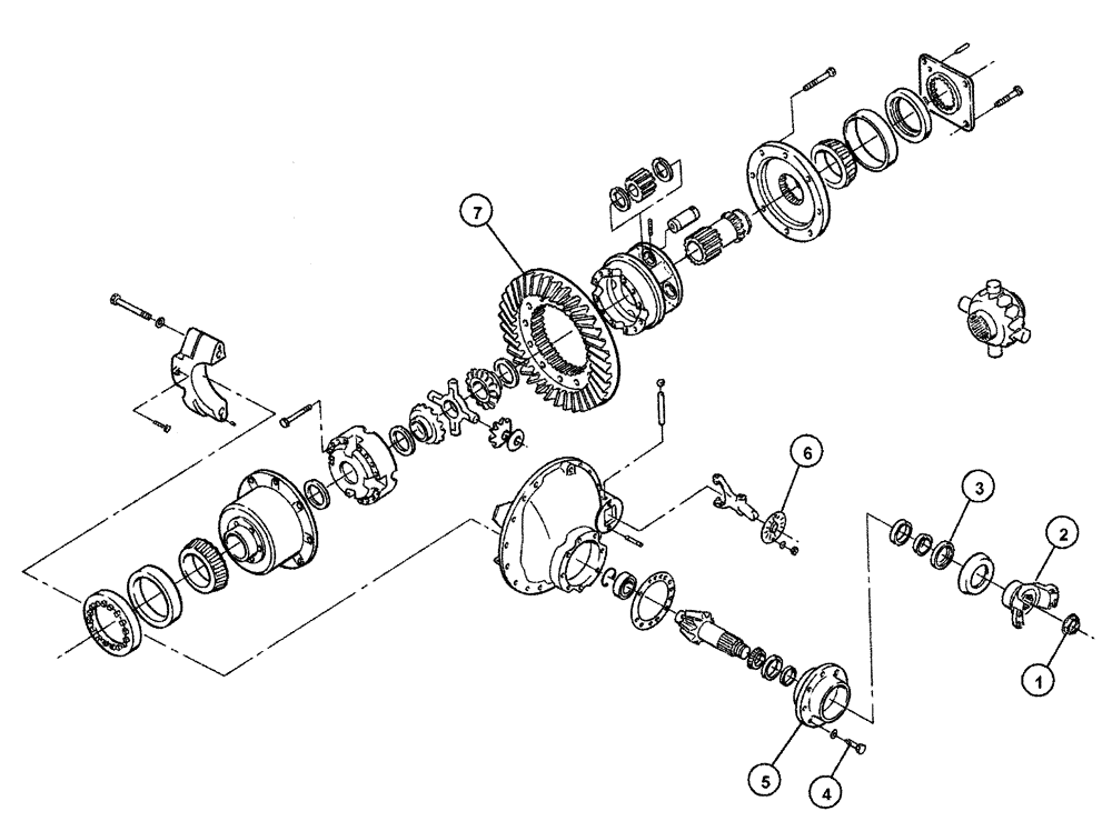 Схема запчастей Case IH FLX3330B - (04-003) - REAR AXLE CARRIER Frame & Suspension