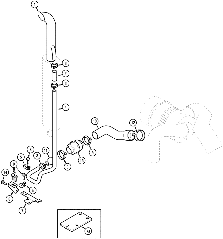 Схема запчастей Case IH C100 - (02-17) - VERTICAL EXHAUST (02) - ENGINE