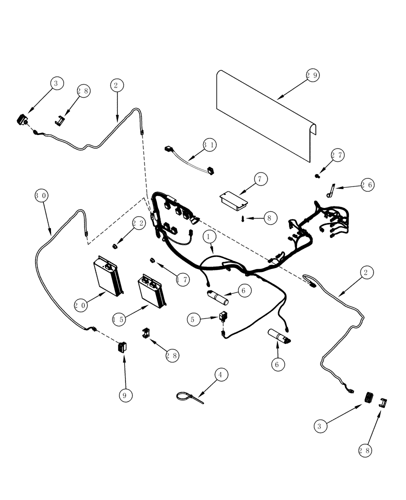 Схема запчастей Case IH MX180 - (04-05) - HARNESS TRANSMISSION (04) - ELECTRICAL SYSTEMS