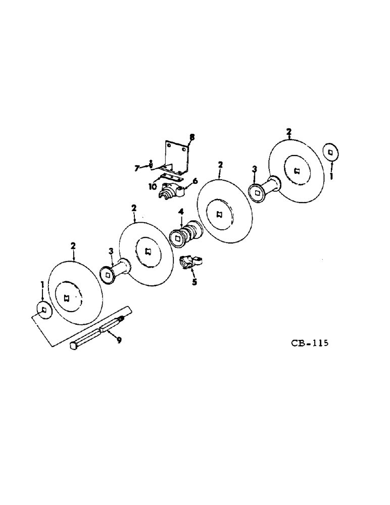 Схема запчастей Case IH 110 - (C-3) - 110 DISK HARROW, BEARING, BLADES AND SPOOLS, PRODUCT GRAPHICS 