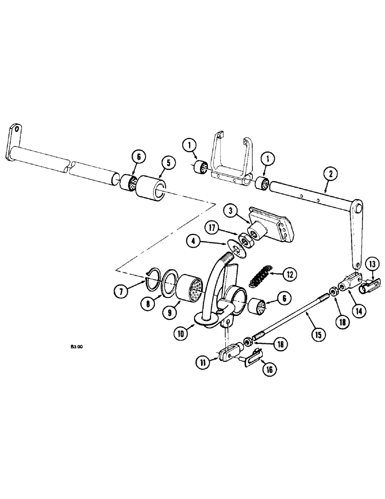 Схема запчастей Case IH 2150 - (6-006) - CLUTCH PEDAL AND LINKAGE (06) - POWER TRAIN