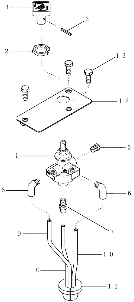 Схема запчастей Case IH MX285 - (07-16) - TRAILER BRAKES - PNEUMATIC, HAND CONTROL VALVE (07) - BRAKES