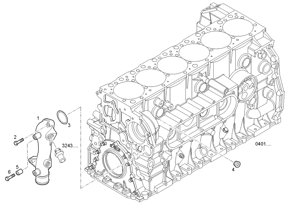 Схема запчастей Case IH F2CE9684E E015 - (3230.056) - WATER PIPE 