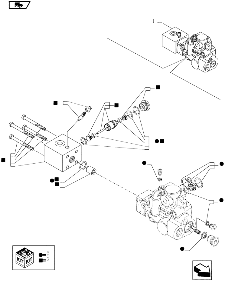 Схема запчастей Case IH MAGNUM 190 - (33.220.03) - TRAILER BRAKE VALVE (UNIVERSAL) BREAKDOWN, WITH POWERSHIFT TRANSMISSION (33) - BRAKES & CONTROLS