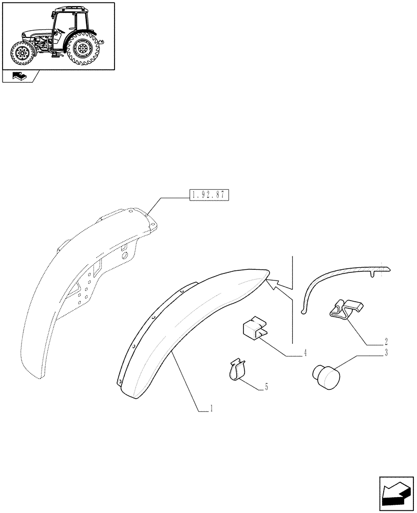 Схема запчастей Case IH FARMALL 75C - (1.92.87/04) - WRAP AROUND TYPE EXTENSIONS FOR REAR FENDERS - W/CAB (VAR.332493-333674) (10) - OPERATORS PLATFORM/CAB