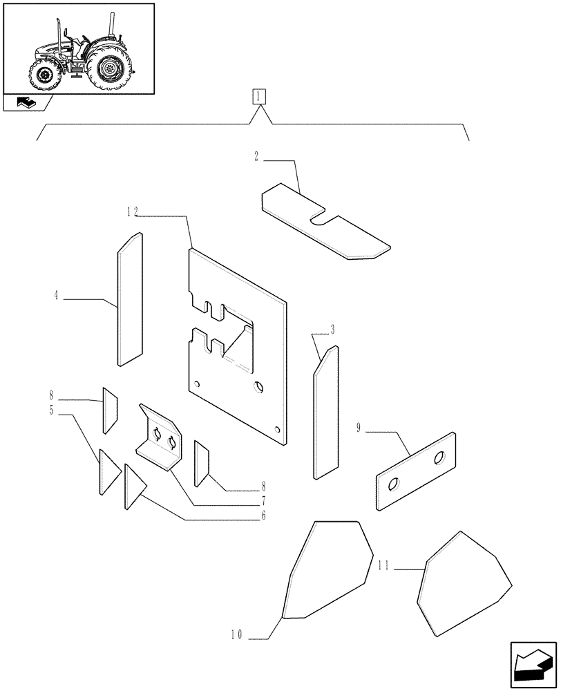 Схема запчастей Case IH FARMALL 60 - (1.92.87/02) - NOISE AND HEAT REDUCTION PACKAGE - INSULATORS - L/CAB (VAR.330101) (10) - OPERATORS PLATFORM/CAB