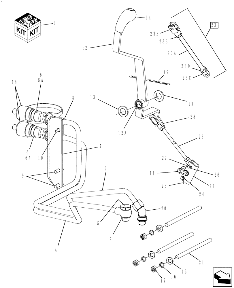 Схема запчастей Case IH FARMALL 45 - (07.10) - REAR REMOTE #3 COMPLETING KIT - 719937036 (07) - HYDRAULIC SYSTEM