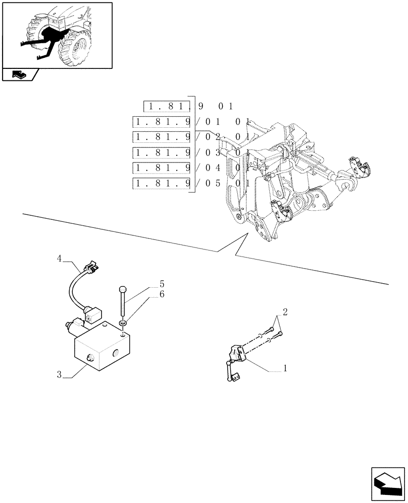 Схема запчастей Case IH PUMA 180 - (1.75.0/07) - (VAR.087/1-088-089-090-091-092) FRONT HPL - SOLENOID VALVE, SENSOR AND RELATED PARTS (06) - ELECTRICAL SYSTEMS