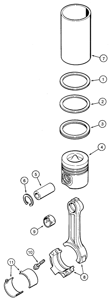 Схема запчастей Case IH 5120 - (2-60) - PISTONS AND CONNECTING RODS (02) - ENGINE