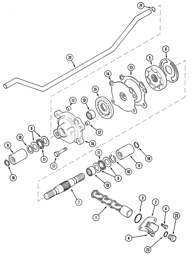 Схема запчастей Case IH 5220 - (6-070) - TRANSMISSION, OIL PUMP AND FILTER SCREEN (06) - POWER TRAIN