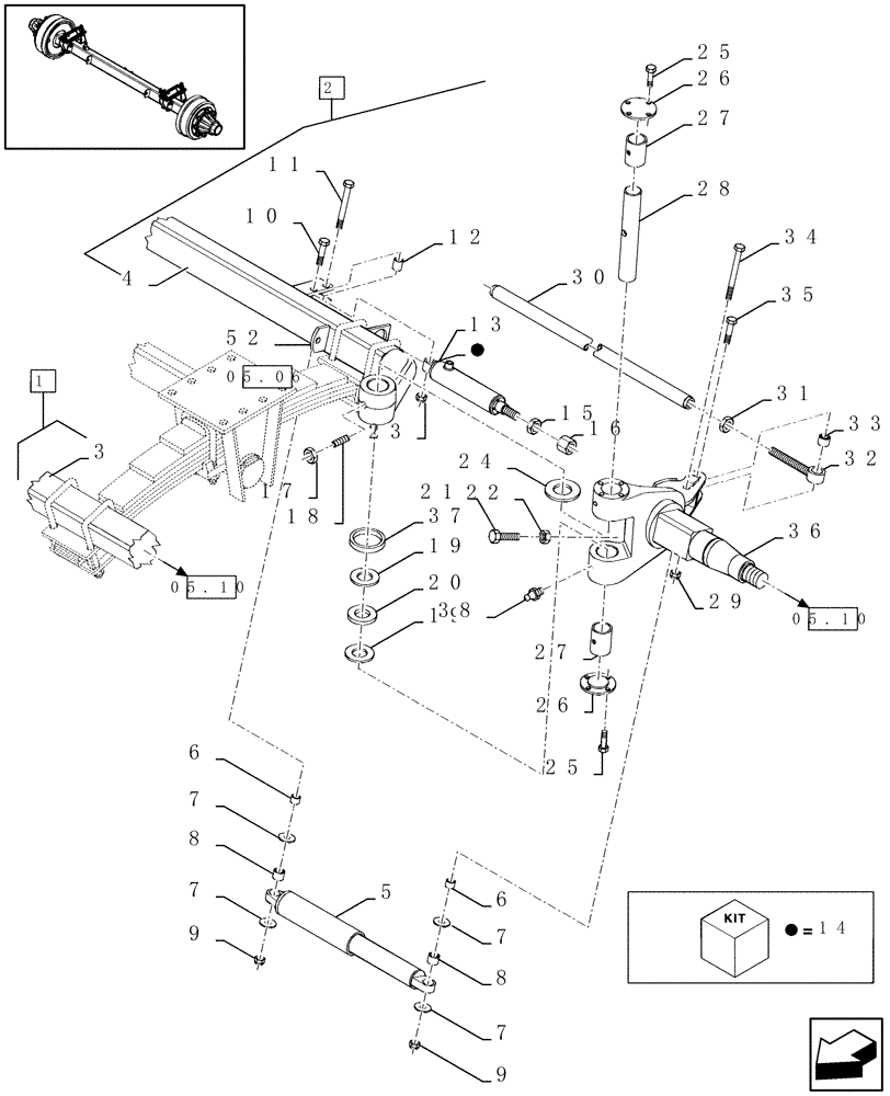 Схема запчастей Case IH LBX331S - (05.09[01]) - TANDEM AUTO-STEER AXLE WTHOUT BRAKES (05) - AXLE