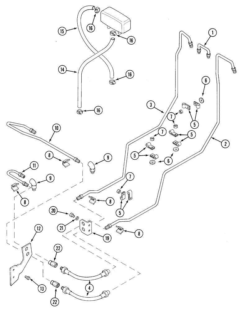 Схема запчастей Case IH 5240 - (7-010) - BRAKE PIPING (07) - BRAKES