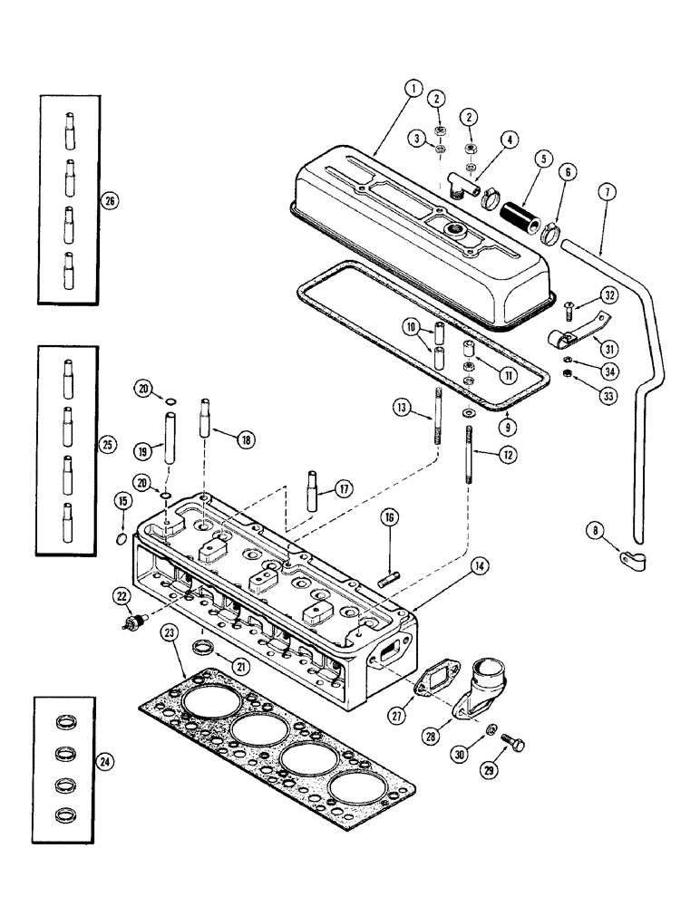 Схема запчастей Case IH M570AT - (010) - CYLINDER HEAD ASSEMBLY, (159) SPARK IGNITION ENGINE (02) - ENGINE