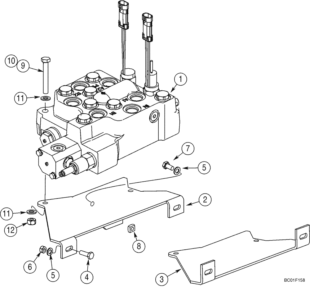 Схема запчастей Case IH 60XT - (08-10) - VALVE, CONTROL - MOUNTING (NORTH AMERICA, IF USED) (08) - HYDRAULICS