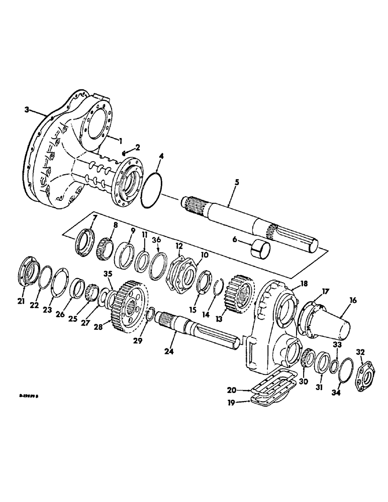 Схема запчастей Case IH 856 - (B-19) - POWER TRAIN, FINAL DRIVE, COUNTERSHAFT AND CARRIER, FARMALL TRACTORS WITH COTTON PICKER (03) - POWER TRAIN