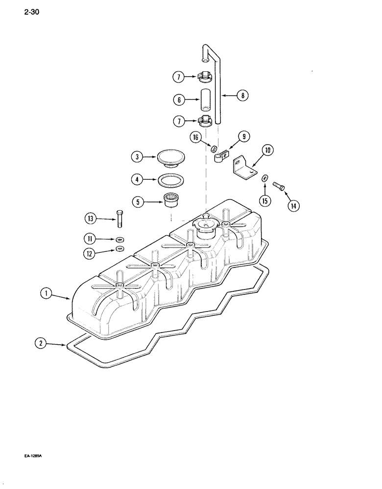 Схема запчастей Case IH 995 - (2-30) - VALVE HOUSING COVER (02) - ENGINE