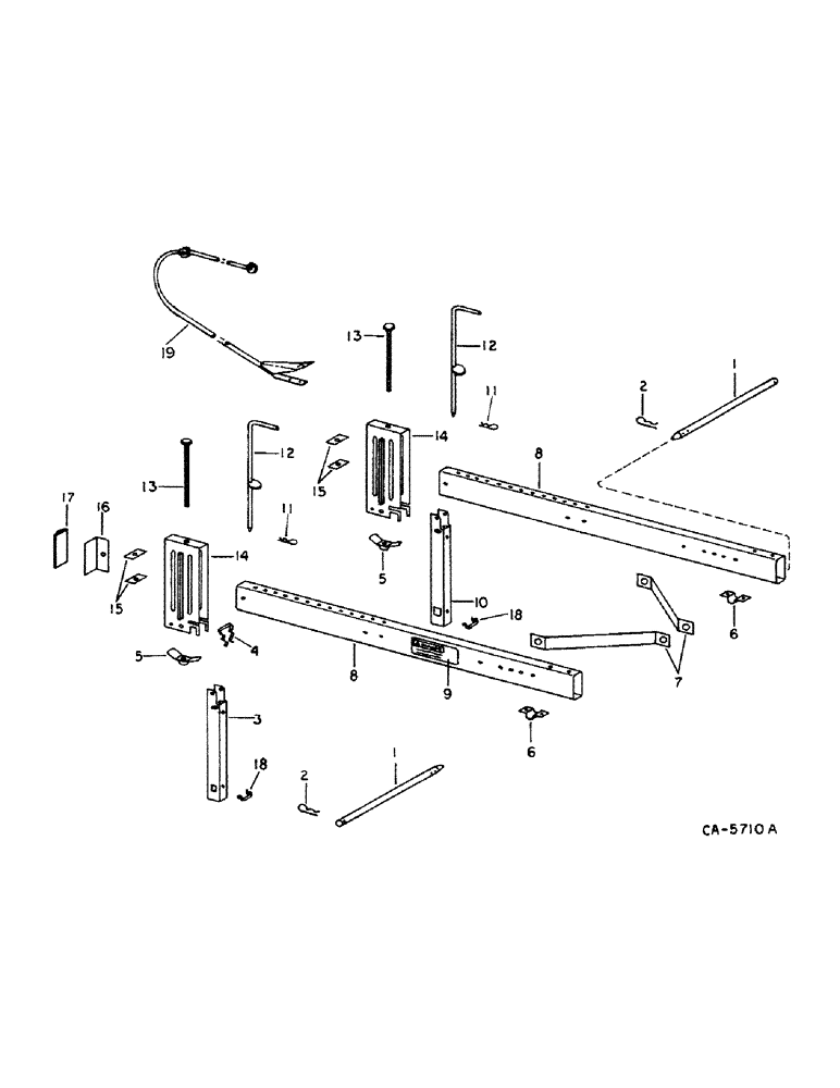 Схема запчастей Case IH 1482 - (33-26) - FEEDER, REEL SUPPORT ARM (13) - FEEDER