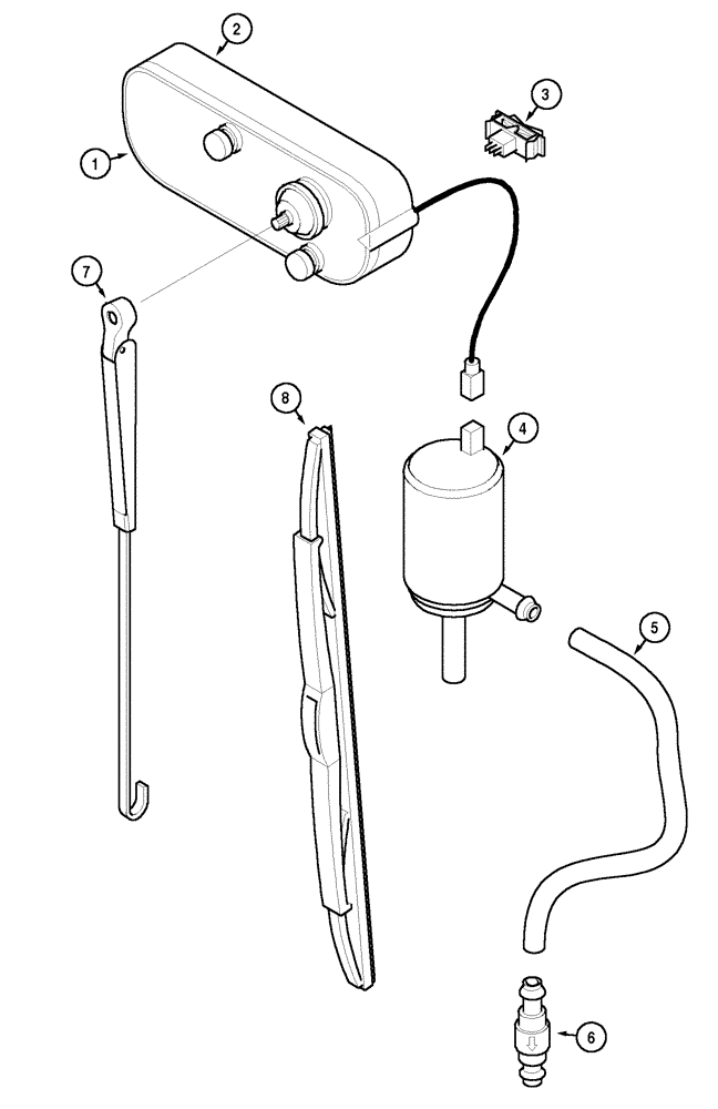 Схема запчастей Case IH CX50 - (04-38) - WINDSCREEN WIPER REAR (04) - ELECTRICAL SYSTEMS