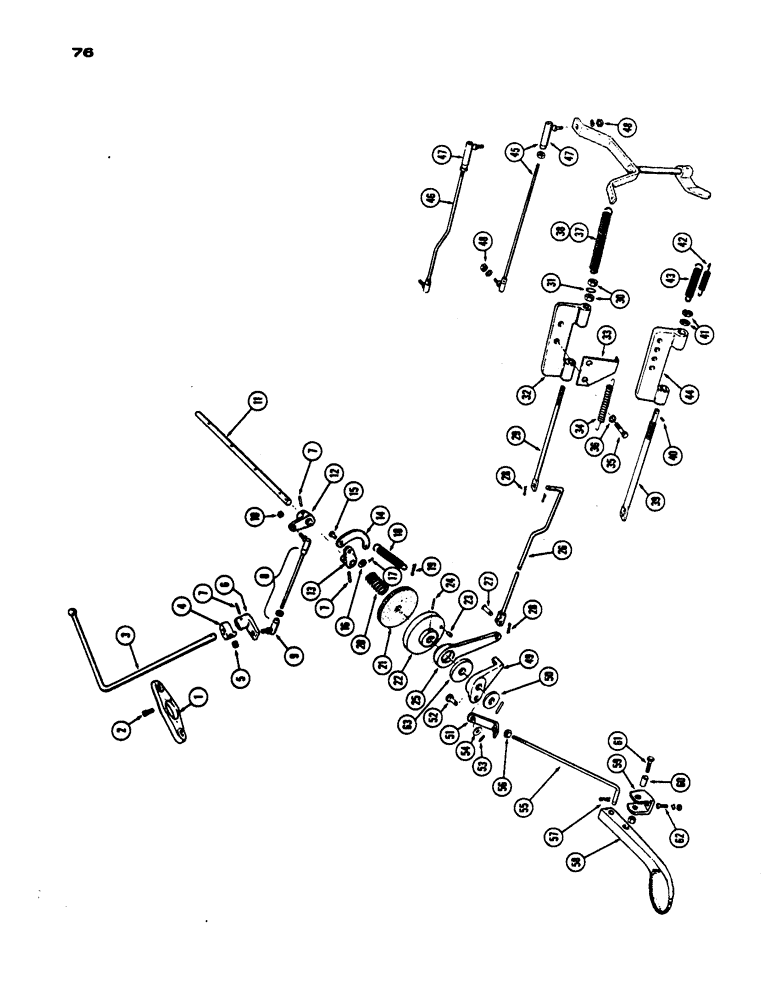 Схема запчастей Case IH 530 - (076) - THROTTLE LINKAGE, BEFORE S.N. 6165270, PRIOR TO S/N 8262800, 530 MODEL, 159 SPARK IGNITION ENGINE (03) - FUEL SYSTEM