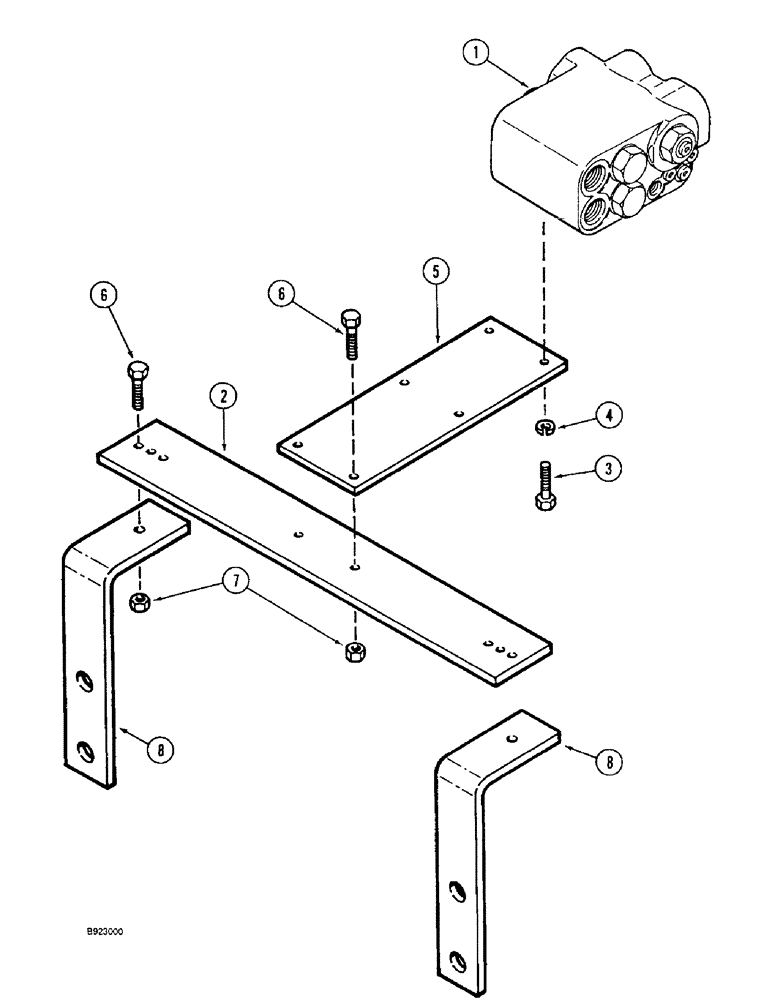 Схема запчастей Case IH 1644 - (5-30) - SELECTOR VALVE MOUNTING, POWER GUIDE AXLE (04) - STEERING