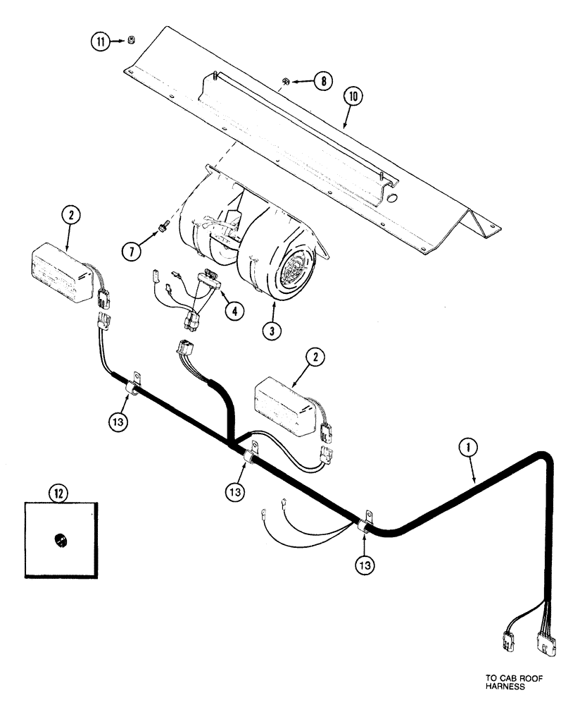 Схема запчастей Case IH 7210 - (4-016) - CAB HEADLINER REAR HARNESS (04) - ELECTRICAL SYSTEMS