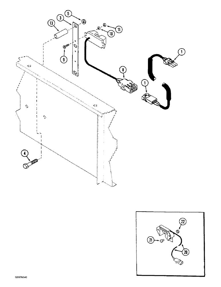 Схема запчастей Case IH 1660 - (4-78) - GRAIN TANK LEVEL SENSOR, PRIOR TO P.I.N. JJC0103075 (06) - ELECTRICAL