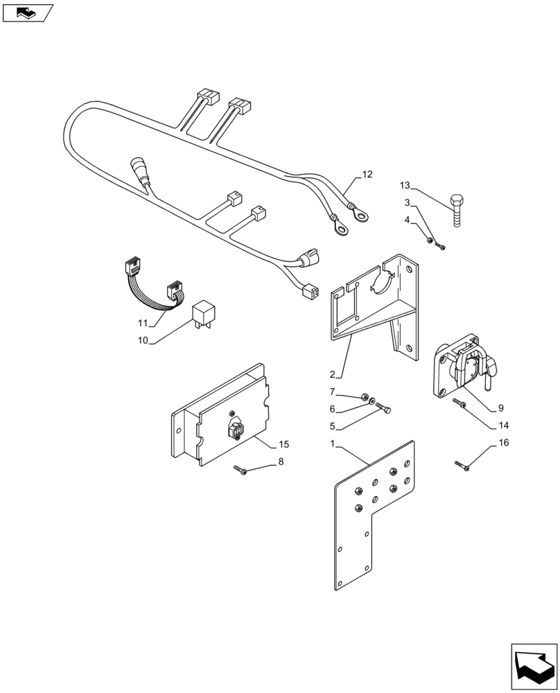 Схема запчастей Case IH PUMA 170 - (55.100.61) - ISO BUS SOCKET - ISO BUS MOUNTING (VAR.743447-743407) (55) - ELECTRICAL SYSTEMS