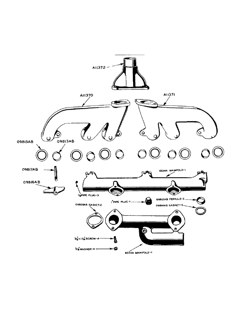 Схема запчастей Case IH 900 - (012) - DIESEL ENGINE, INTAKE AND EXHAUST MANIFOLD (02) - ENGINE