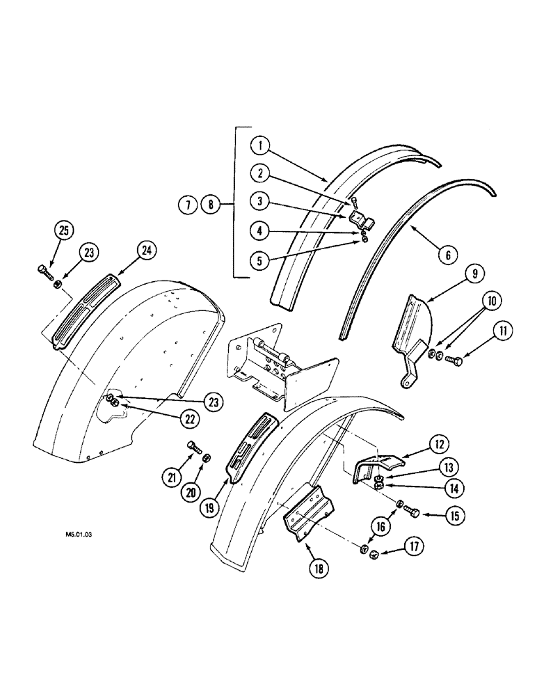 Схема запчастей Case IH 2140 - (9-102[B]) - REAR FENDERS AND EXTENSIONS, 2140 - (P.I.N. : CGC12131-) (09) - CHASSIS/ATTACHMENTS