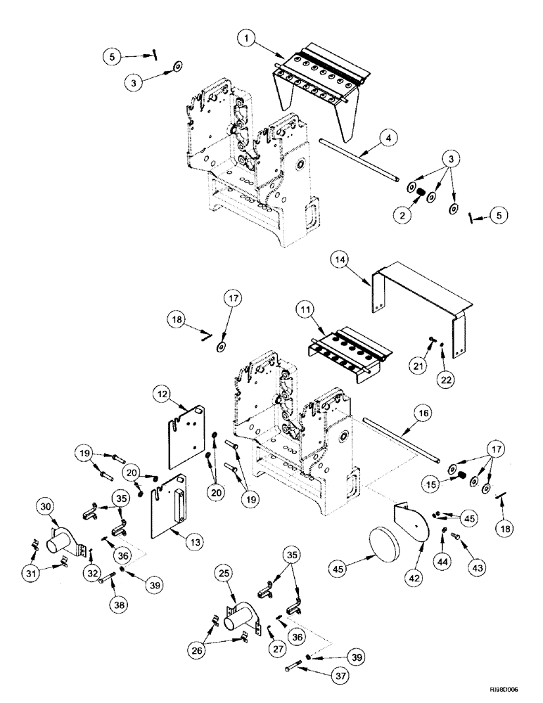 Схема запчастей Case IH MX200 - (6-124) - POWER TAKE-OFF ASSEMBLY, SHIELDS (06) - POWER TRAIN