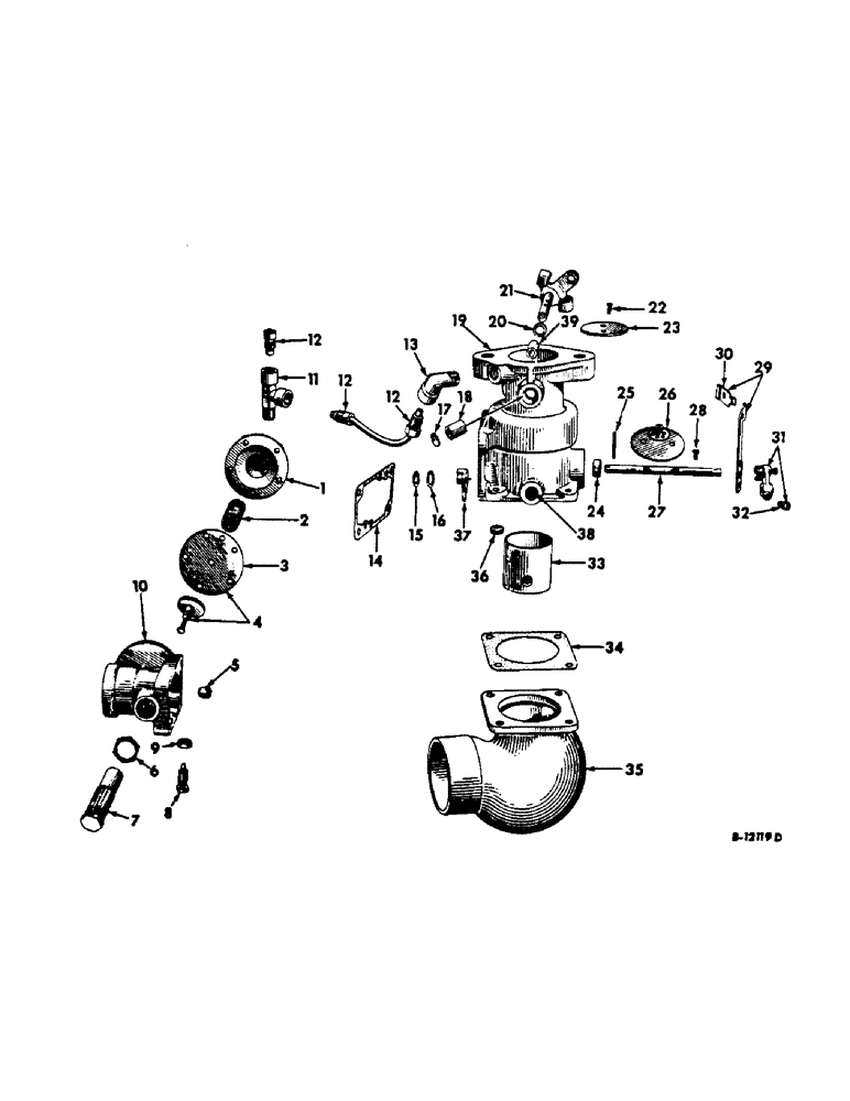 Схема запчастей Case IH C-263 - (B-38) - CARBURETOR, 403 COMBINES W/LP GAS ENGINE 