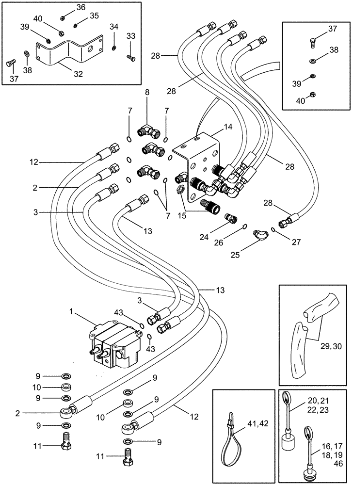 Схема запчастей Case IH LX156 - (08-03) - HYDRAULICS - 2 FUNCTION STANDARD QUICK COUPLER (08) - HYDRAULICS