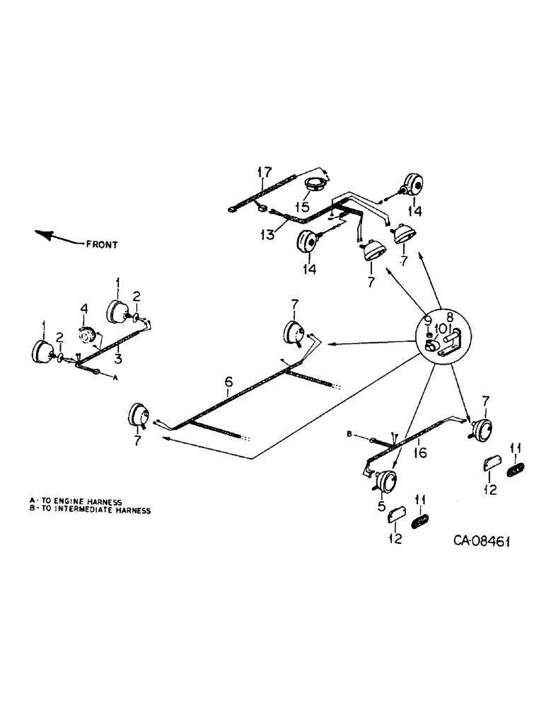 Схема запчастей Case IH 4568 - (08-12) - ELECTRICAL, TRACTOR LIGHTING CONNECTIONS AND MOUNTING, 4568 TRACTORS (06) - ELECTRICAL