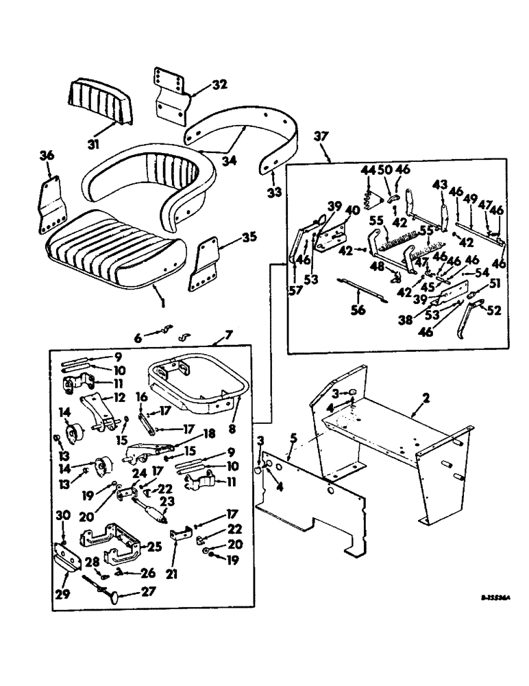 Схема запчастей Case IH 4186 - (13-07) - SUPERSTRUCTURE, VERTICAL ACTING SEAT (05) - SUPERSTRUCTURE