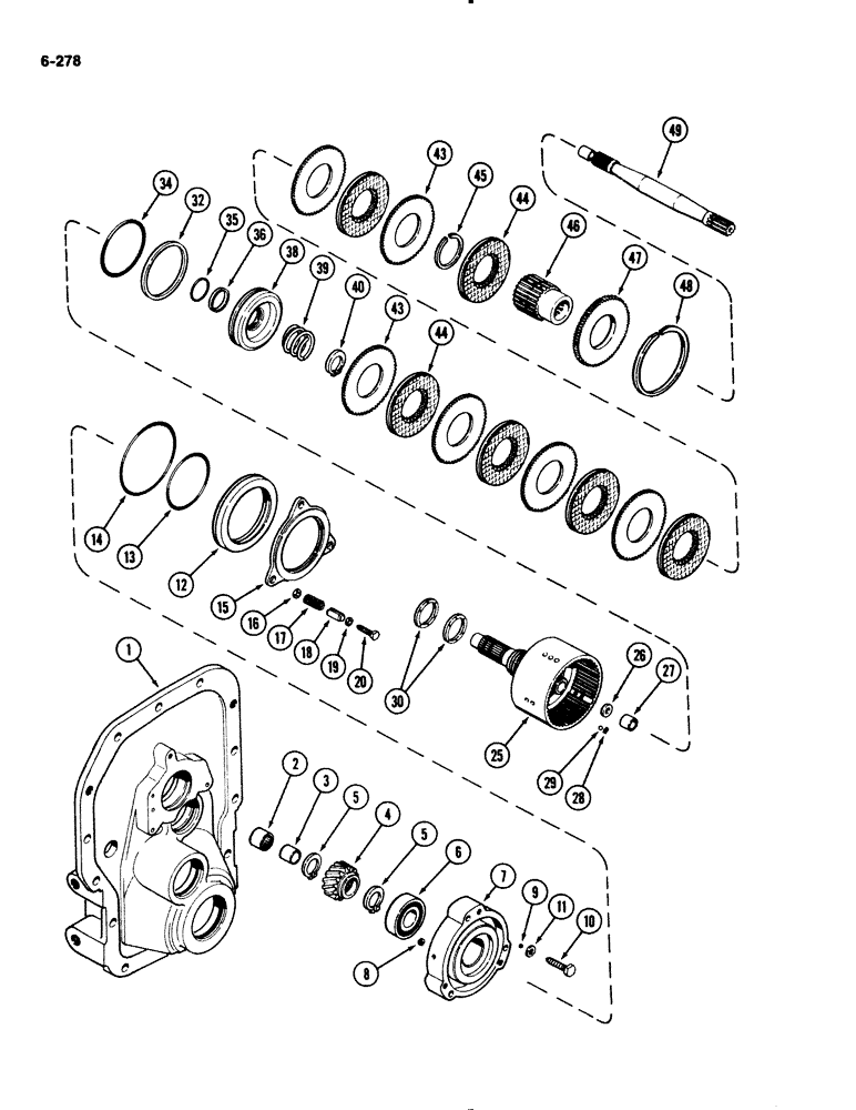 Схема запчастей Case IH 2294 - (6-278) - PTO CLUTCH AND BRAKE (06) - POWER TRAIN