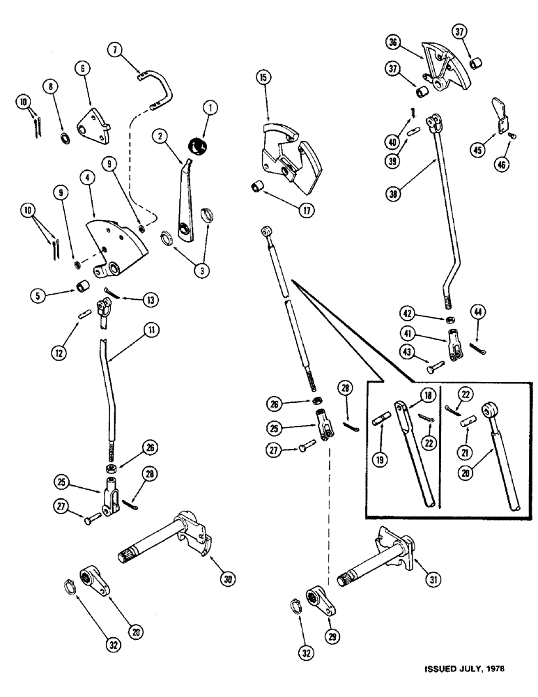 Схема запчастей Case IH 1570 - (108) - RANGE SHIFT LINKAGE (06) - POWER TRAIN