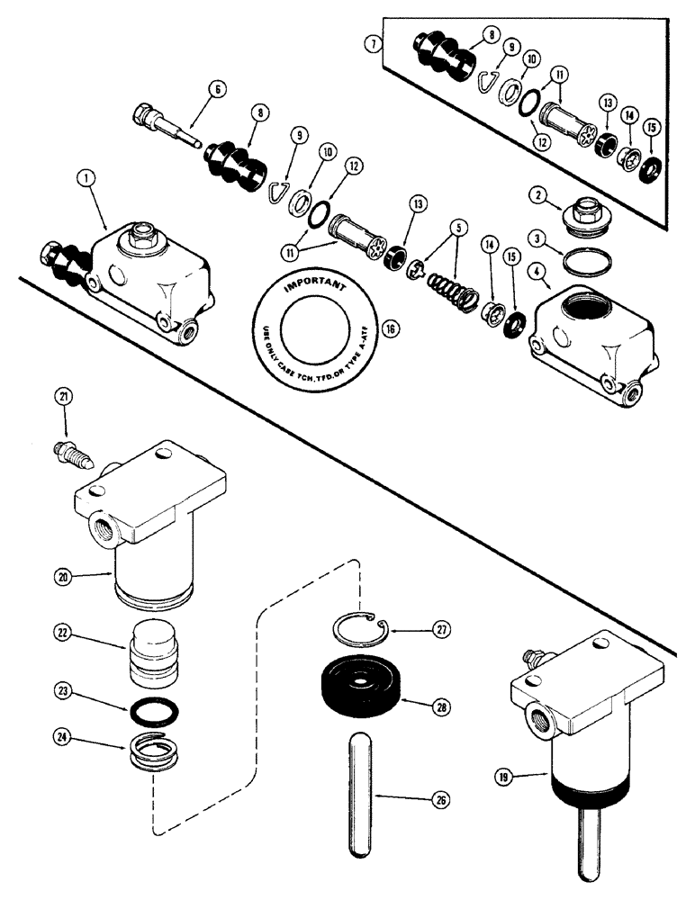 Схема запчастей Case IH 2870 - (232) - BRAKE MASTER CYLINDER (07) - BRAKES