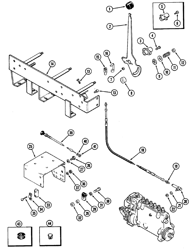 Схема запчастей Case IH 2290 - (3-070) - THROTTLE CONTROL, 504BDT DIESEL ENGINE, P.I.N. 9922050 AND AFTER (03) - FUEL SYSTEM