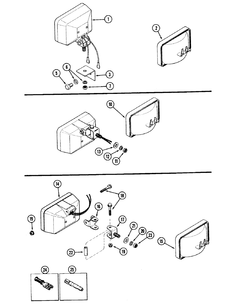 Схема запчастей Case IH 2594 - (4-54) - FLOOD LAMP ATTACHMENT, UPPER REAR (04) - ELECTRICAL SYSTEMS