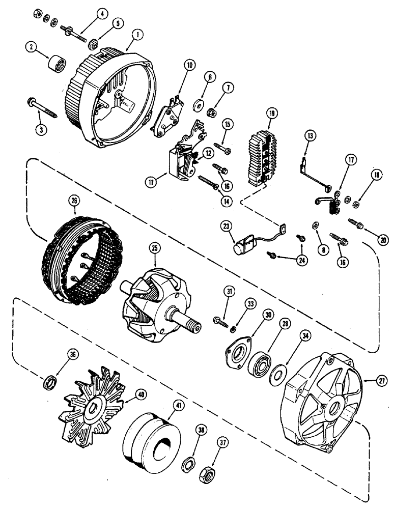 Схема запчастей Case IH 2470 - (116) - ALTERNATOR ASSEMBLY, WITH METRIC MOUNTING HARDWARE (04) - ELECTRICAL SYSTEMS