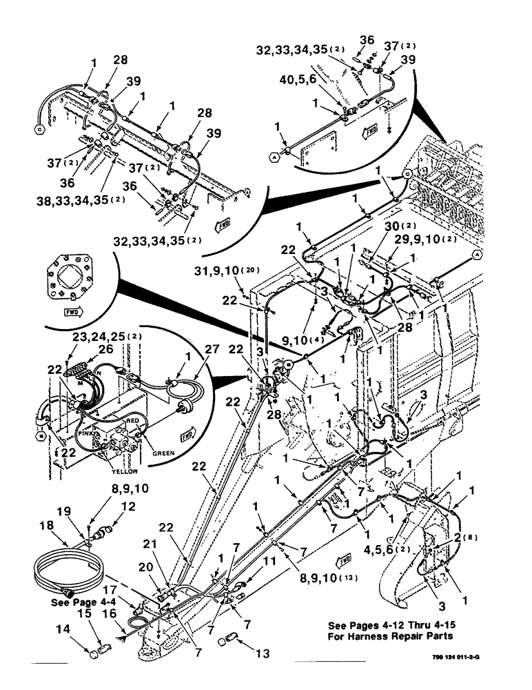 Схема запчастей Case IH 8590 - (4-02) - ELECTRICAL WIRING AND SENSOR ASSEMBLY (06) - ELECTRICAL