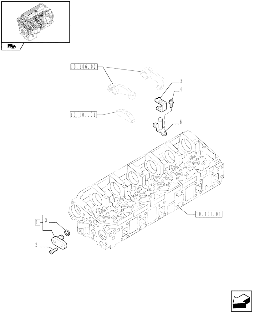 Схема запчастей Case IH F3CE0684F E001 - (10.120.01) - ENGINE EXHAUST BRAKE (504053957) (01) - ENGINE