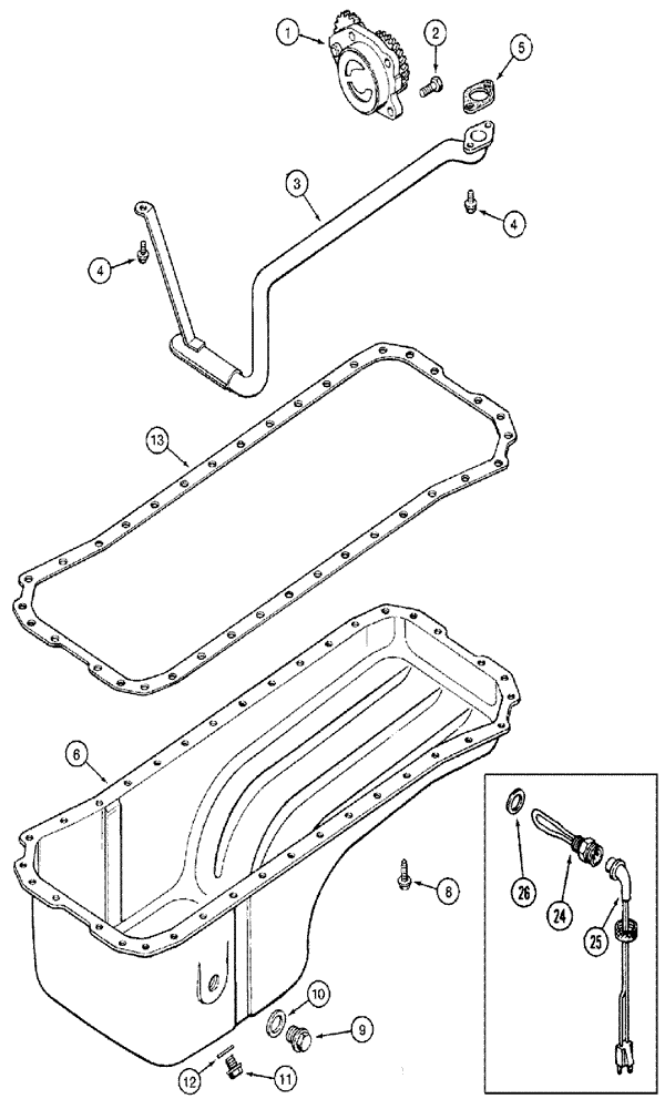 Схема запчастей Case IH 3210 - (03-015) - OIL PUMP & OIL PAN (01) - ENGINE