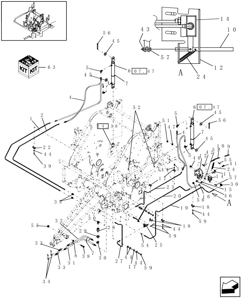 Схема запчастей Case IH RBX463 - (07.25) - HYDRAULICS, EUROPE & R.O.W. (07) - HYDRAULIC SYSTEM