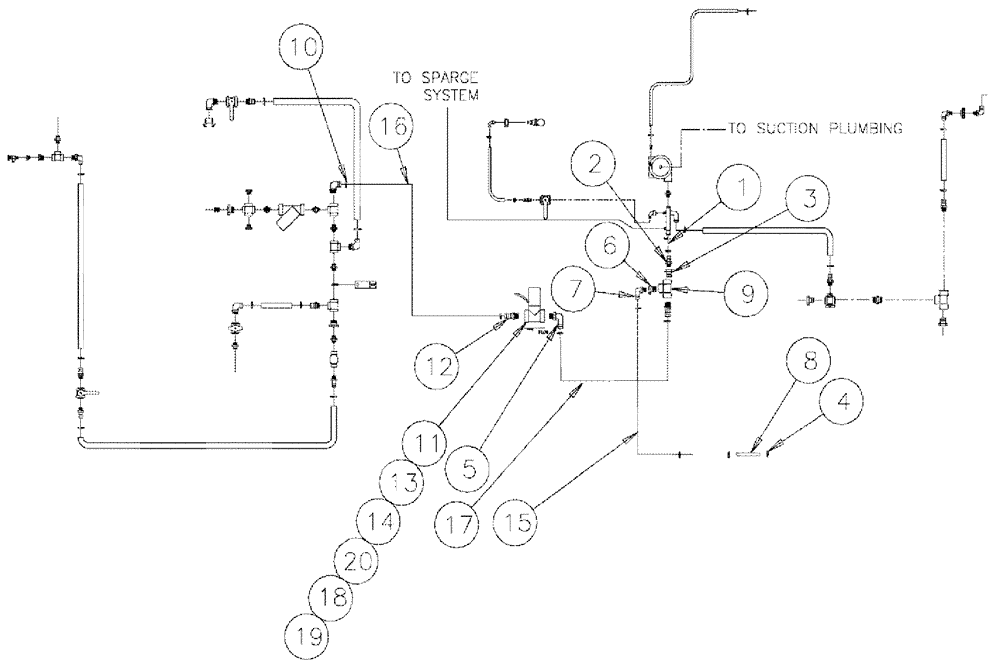 Схема запчастей Case IH 3185 - (09-051) - AIM BYPASS PLUMBING Liquid Plumbing